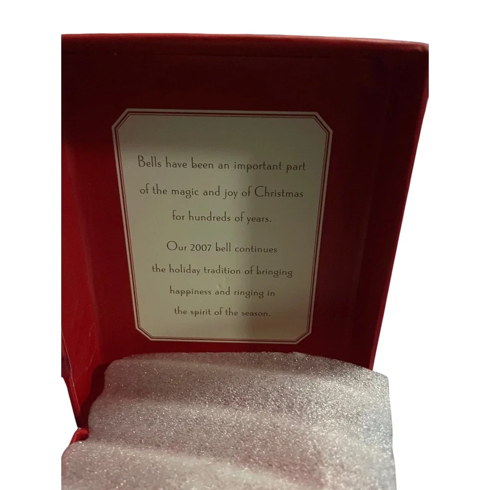 Hallmark 2007 Porcelain Dated Bell Christmas Ornament Red‎ Gift Box